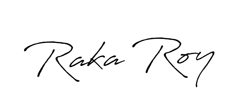 Make a beautiful signature design for name Raka Roy. With this signature (Antro_Vectra_Bolder) style, you can create a handwritten signature for free. Raka Roy signature style 7 images and pictures png