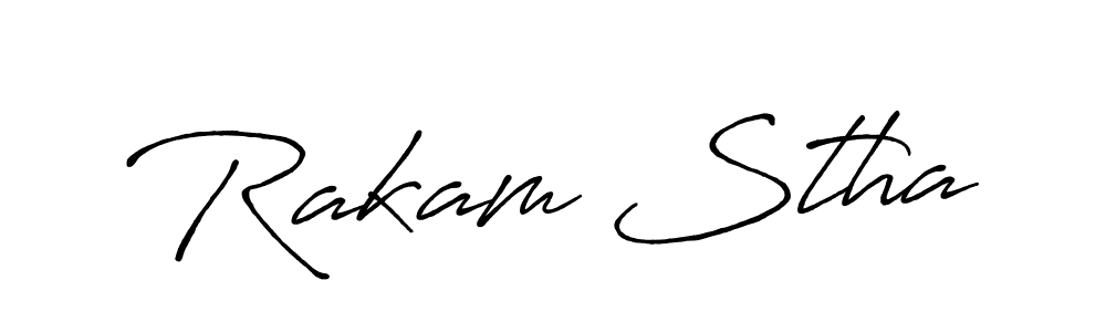 Also we have Rakam Stha name is the best signature style. Create professional handwritten signature collection using Antro_Vectra_Bolder autograph style. Rakam Stha signature style 7 images and pictures png