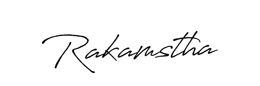 Use a signature maker to create a handwritten signature online. With this signature software, you can design (Antro_Vectra_Bolder) your own signature for name Rakamstha. Rakamstha signature style 7 images and pictures png