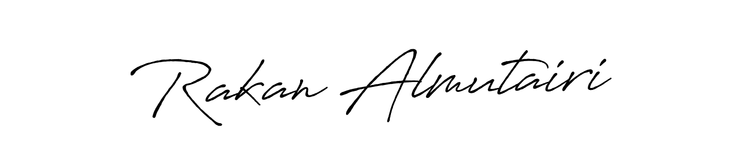 Create a beautiful signature design for name Rakan Almutairi. With this signature (Antro_Vectra_Bolder) fonts, you can make a handwritten signature for free. Rakan Almutairi signature style 7 images and pictures png