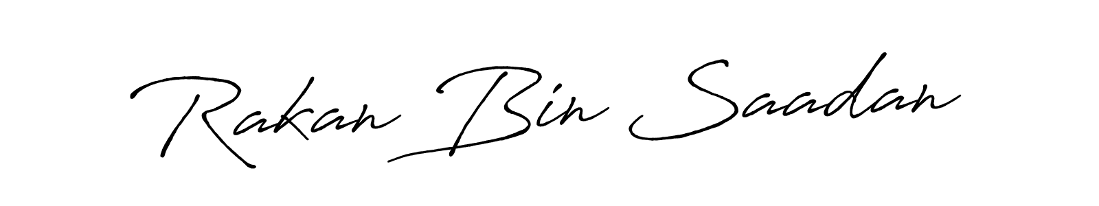 This is the best signature style for the Rakan Bin Saadan name. Also you like these signature font (Antro_Vectra_Bolder). Mix name signature. Rakan Bin Saadan signature style 7 images and pictures png