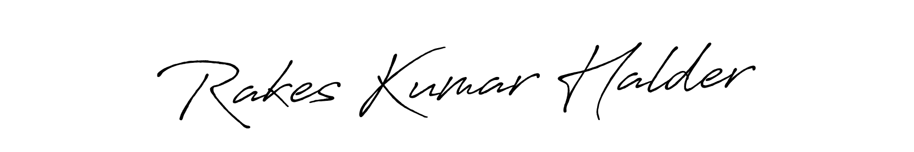 Create a beautiful signature design for name Rakes Kumar Halder. With this signature (Antro_Vectra_Bolder) fonts, you can make a handwritten signature for free. Rakes Kumar Halder signature style 7 images and pictures png