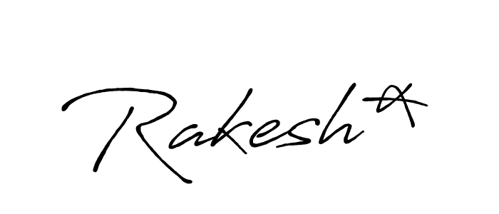 Use a signature maker to create a handwritten signature online. With this signature software, you can design (Antro_Vectra_Bolder) your own signature for name Rakesh*. Rakesh* signature style 7 images and pictures png
