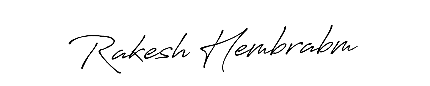 How to Draw Rakesh Hembrabm signature style? Antro_Vectra_Bolder is a latest design signature styles for name Rakesh Hembrabm. Rakesh Hembrabm signature style 7 images and pictures png