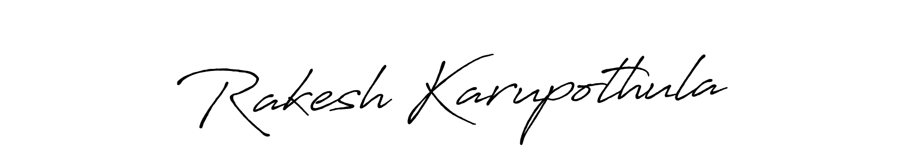 Create a beautiful signature design for name Rakesh Karupothula. With this signature (Antro_Vectra_Bolder) fonts, you can make a handwritten signature for free. Rakesh Karupothula signature style 7 images and pictures png