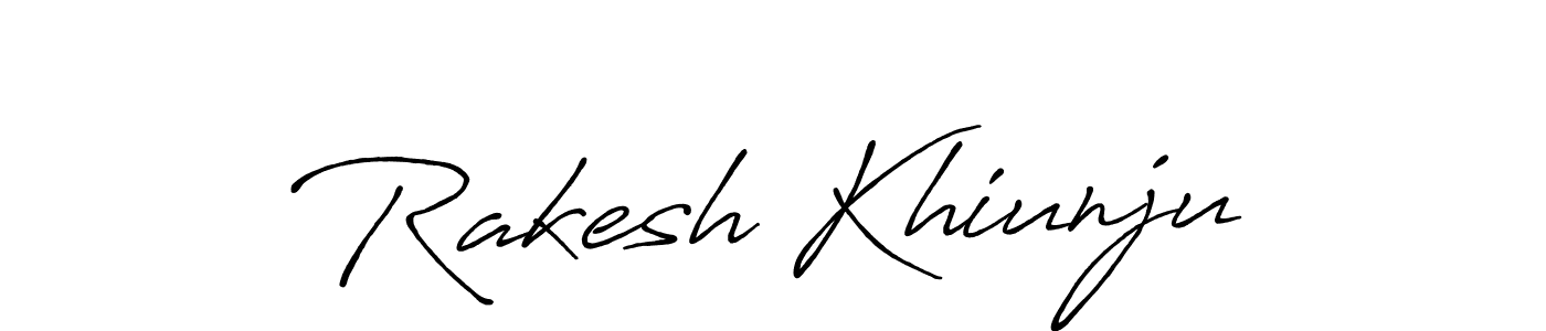 Create a beautiful signature design for name Rakesh Khiunju. With this signature (Antro_Vectra_Bolder) fonts, you can make a handwritten signature for free. Rakesh Khiunju signature style 7 images and pictures png