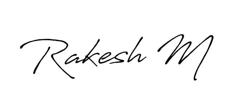 How to make Rakesh M signature? Antro_Vectra_Bolder is a professional autograph style. Create handwritten signature for Rakesh M name. Rakesh M signature style 7 images and pictures png