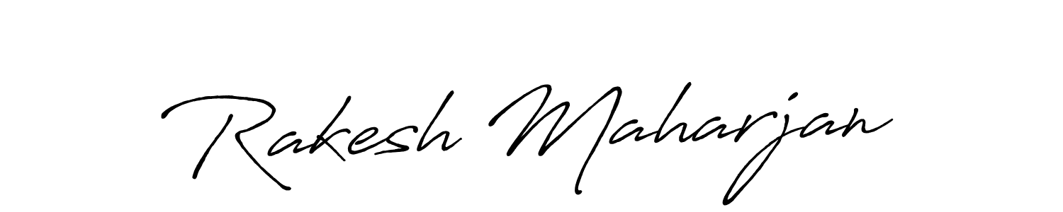 How to make Rakesh Maharjan name signature. Use Antro_Vectra_Bolder style for creating short signs online. This is the latest handwritten sign. Rakesh Maharjan signature style 7 images and pictures png