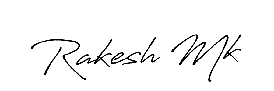 Use a signature maker to create a handwritten signature online. With this signature software, you can design (Antro_Vectra_Bolder) your own signature for name Rakesh Mk. Rakesh Mk signature style 7 images and pictures png