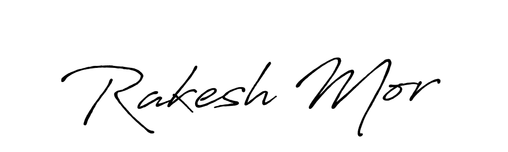 How to make Rakesh Mor name signature. Use Antro_Vectra_Bolder style for creating short signs online. This is the latest handwritten sign. Rakesh Mor signature style 7 images and pictures png