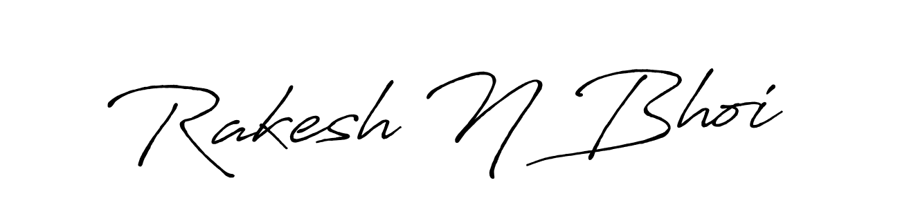 How to make Rakesh N Bhoi name signature. Use Antro_Vectra_Bolder style for creating short signs online. This is the latest handwritten sign. Rakesh N Bhoi signature style 7 images and pictures png