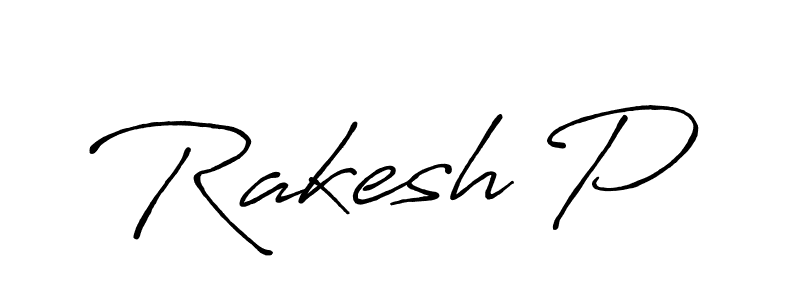 Use a signature maker to create a handwritten signature online. With this signature software, you can design (Antro_Vectra_Bolder) your own signature for name Rakesh P. Rakesh P signature style 7 images and pictures png