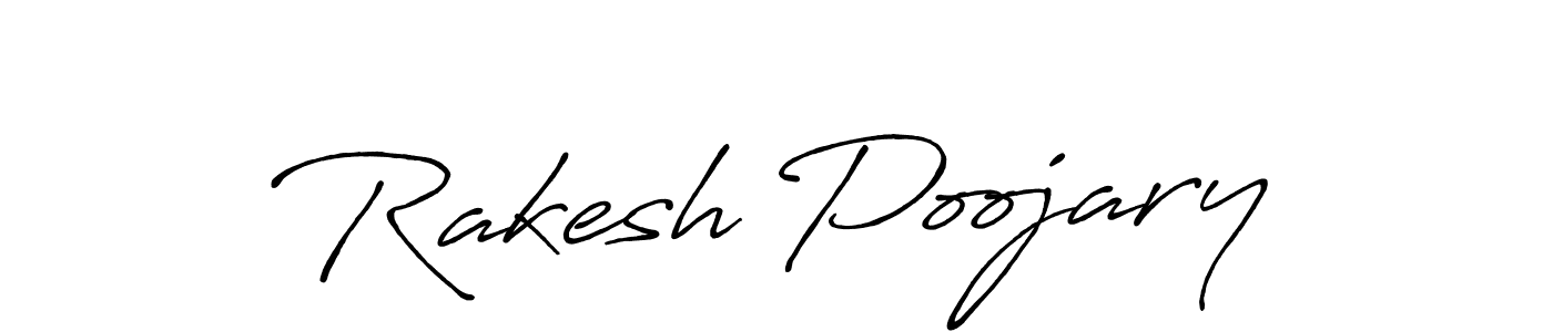 Use a signature maker to create a handwritten signature online. With this signature software, you can design (Antro_Vectra_Bolder) your own signature for name Rakesh Poojary. Rakesh Poojary signature style 7 images and pictures png