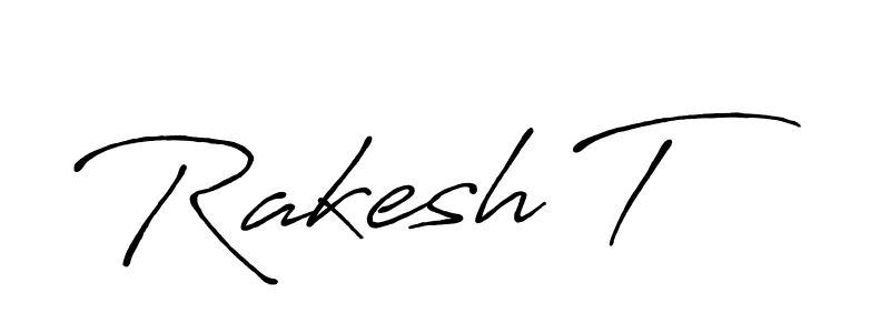 How to make Rakesh T signature? Antro_Vectra_Bolder is a professional autograph style. Create handwritten signature for Rakesh T name. Rakesh T signature style 7 images and pictures png