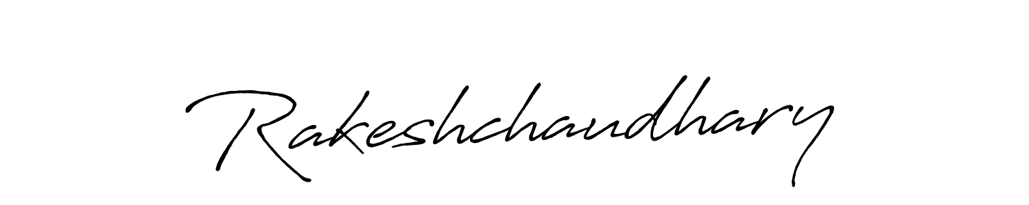 Make a beautiful signature design for name Rakeshchaudhary. With this signature (Antro_Vectra_Bolder) style, you can create a handwritten signature for free. Rakeshchaudhary signature style 7 images and pictures png