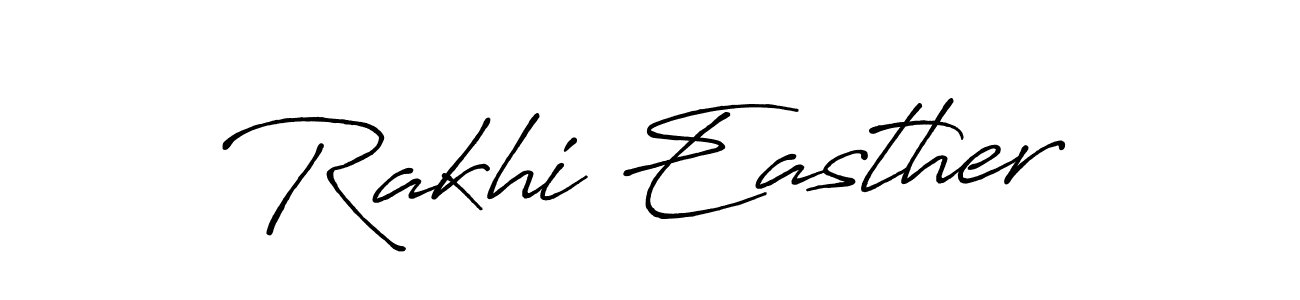 Also You can easily find your signature by using the search form. We will create Rakhi Easther name handwritten signature images for you free of cost using Antro_Vectra_Bolder sign style. Rakhi Easther signature style 7 images and pictures png