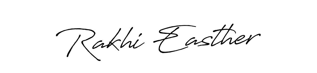 Also You can easily find your signature by using the search form. We will create Rakhi Easther name handwritten signature images for you free of cost using Antro_Vectra_Bolder sign style. Rakhi Easther signature style 7 images and pictures png