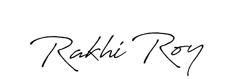 How to make Rakhi Roy name signature. Use Antro_Vectra_Bolder style for creating short signs online. This is the latest handwritten sign. Rakhi Roy signature style 7 images and pictures png