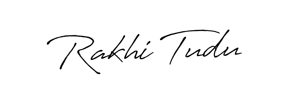 How to make Rakhi Tudu name signature. Use Antro_Vectra_Bolder style for creating short signs online. This is the latest handwritten sign. Rakhi Tudu signature style 7 images and pictures png