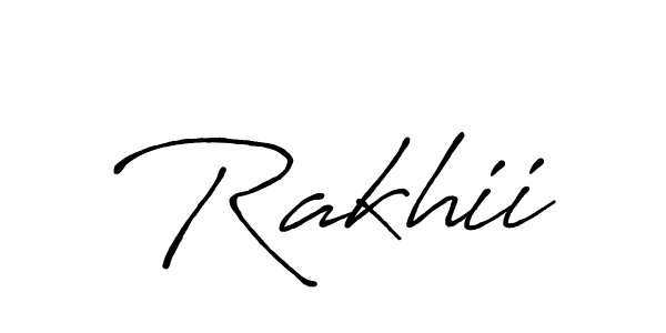 How to make Rakhii signature? Antro_Vectra_Bolder is a professional autograph style. Create handwritten signature for Rakhii name. Rakhii signature style 7 images and pictures png