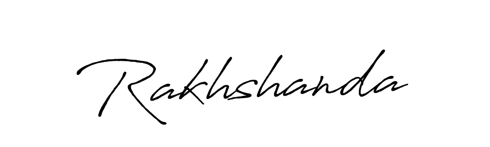 Make a beautiful signature design for name Rakhshanda. With this signature (Antro_Vectra_Bolder) style, you can create a handwritten signature for free. Rakhshanda signature style 7 images and pictures png