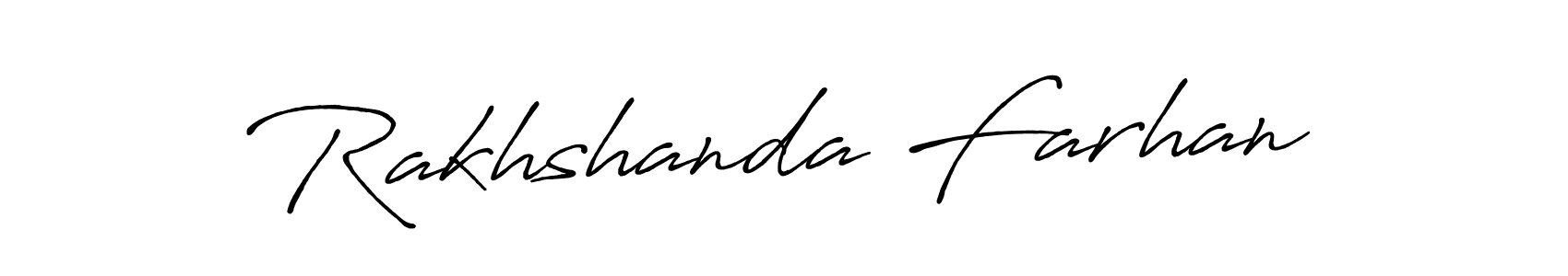Use a signature maker to create a handwritten signature online. With this signature software, you can design (Antro_Vectra_Bolder) your own signature for name Rakhshanda Farhan. Rakhshanda Farhan signature style 7 images and pictures png
