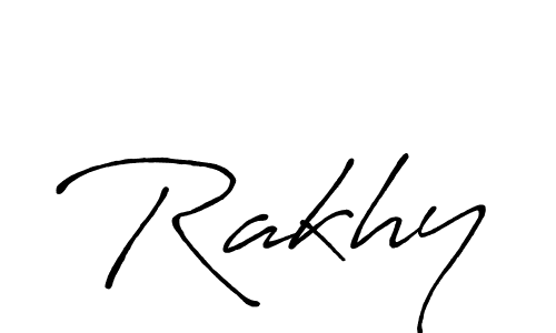 How to make Rakhy name signature. Use Antro_Vectra_Bolder style for creating short signs online. This is the latest handwritten sign. Rakhy signature style 7 images and pictures png