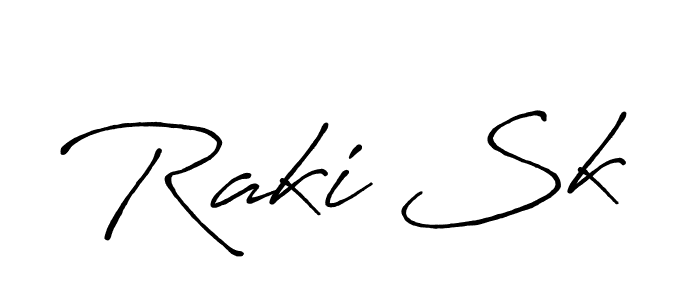 Create a beautiful signature design for name Raki Sk. With this signature (Antro_Vectra_Bolder) fonts, you can make a handwritten signature for free. Raki Sk signature style 7 images and pictures png