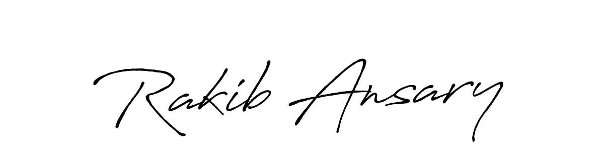 Make a beautiful signature design for name Rakib Ansary. With this signature (Antro_Vectra_Bolder) style, you can create a handwritten signature for free. Rakib Ansary signature style 7 images and pictures png