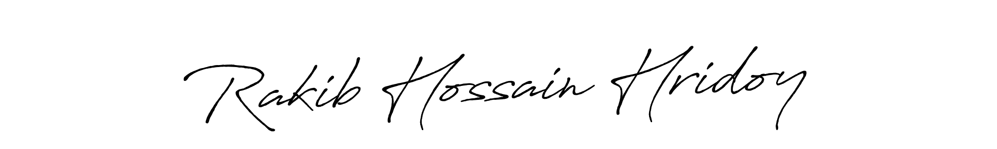 Make a beautiful signature design for name Rakib Hossain Hridoy. With this signature (Antro_Vectra_Bolder) style, you can create a handwritten signature for free. Rakib Hossain Hridoy signature style 7 images and pictures png