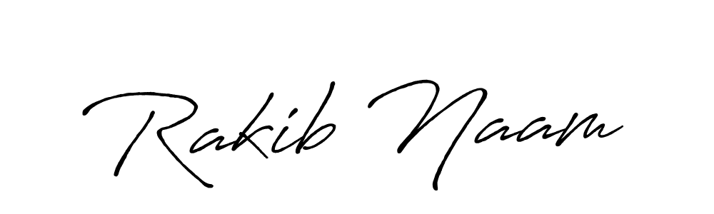 How to make Rakib Naam name signature. Use Antro_Vectra_Bolder style for creating short signs online. This is the latest handwritten sign. Rakib Naam signature style 7 images and pictures png
