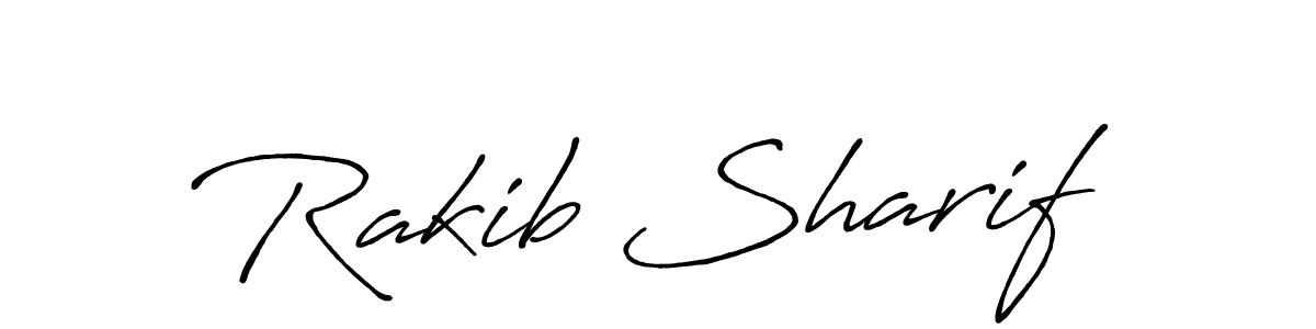 How to make Rakib Sharif name signature. Use Antro_Vectra_Bolder style for creating short signs online. This is the latest handwritten sign. Rakib Sharif signature style 7 images and pictures png