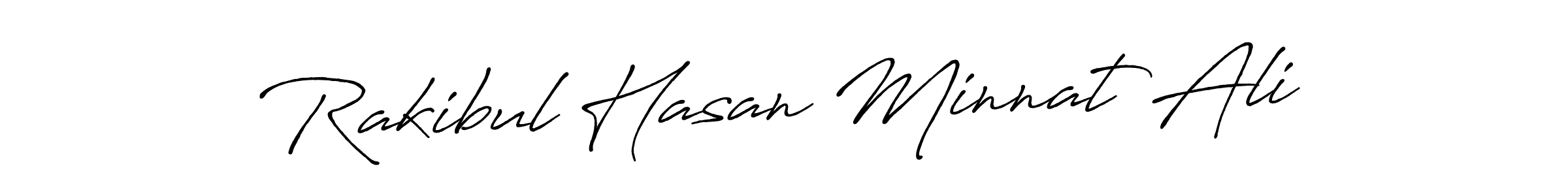Create a beautiful signature design for name Rakibul Hasan Minnat Ali. With this signature (Antro_Vectra_Bolder) fonts, you can make a handwritten signature for free. Rakibul Hasan Minnat Ali signature style 7 images and pictures png