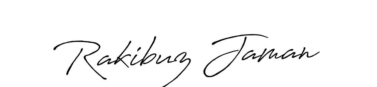 How to make Rakibuz Jaman name signature. Use Antro_Vectra_Bolder style for creating short signs online. This is the latest handwritten sign. Rakibuz Jaman signature style 7 images and pictures png