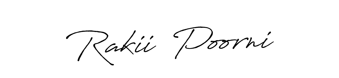 if you are searching for the best signature style for your name Rakii  Poorni. so please give up your signature search. here we have designed multiple signature styles  using Antro_Vectra_Bolder. Rakii  Poorni signature style 7 images and pictures png