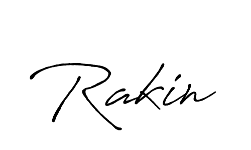 Design your own signature with our free online signature maker. With this signature software, you can create a handwritten (Antro_Vectra_Bolder) signature for name Rakin. Rakin signature style 7 images and pictures png