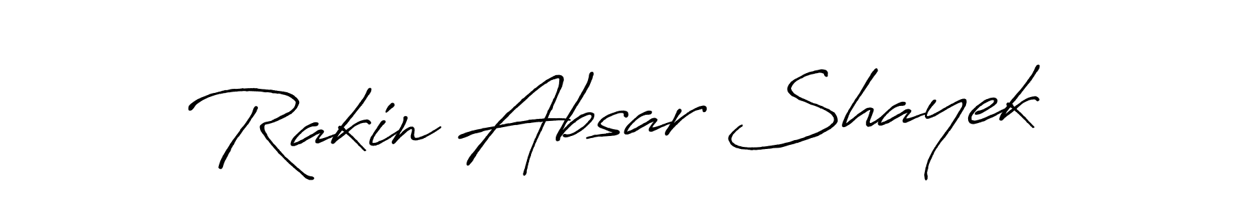 Design your own signature with our free online signature maker. With this signature software, you can create a handwritten (Antro_Vectra_Bolder) signature for name Rakin Absar Shayek. Rakin Absar Shayek signature style 7 images and pictures png