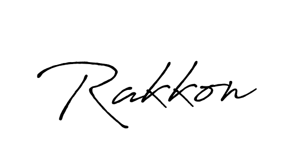 Use a signature maker to create a handwritten signature online. With this signature software, you can design (Antro_Vectra_Bolder) your own signature for name Rakkon. Rakkon signature style 7 images and pictures png