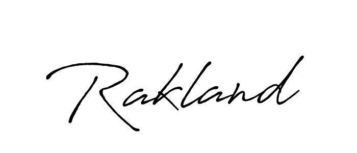 Use a signature maker to create a handwritten signature online. With this signature software, you can design (Antro_Vectra_Bolder) your own signature for name Rakland. Rakland signature style 7 images and pictures png