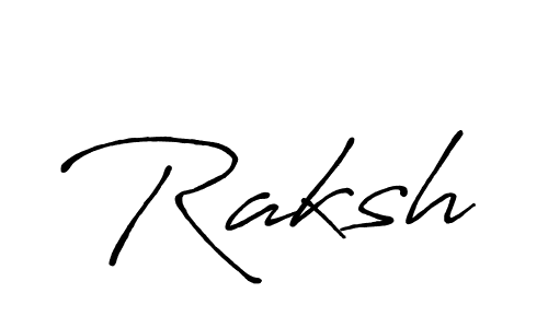 How to make Raksh name signature. Use Antro_Vectra_Bolder style for creating short signs online. This is the latest handwritten sign. Raksh signature style 7 images and pictures png