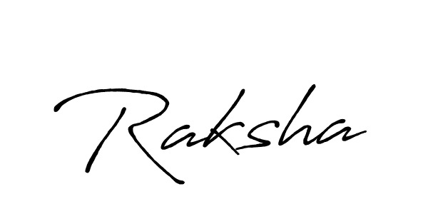 Design your own signature with our free online signature maker. With this signature software, you can create a handwritten (Antro_Vectra_Bolder) signature for name Raksha. Raksha signature style 7 images and pictures png