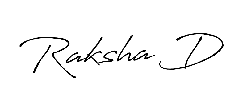 Also we have Raksha D name is the best signature style. Create professional handwritten signature collection using Antro_Vectra_Bolder autograph style. Raksha D signature style 7 images and pictures png