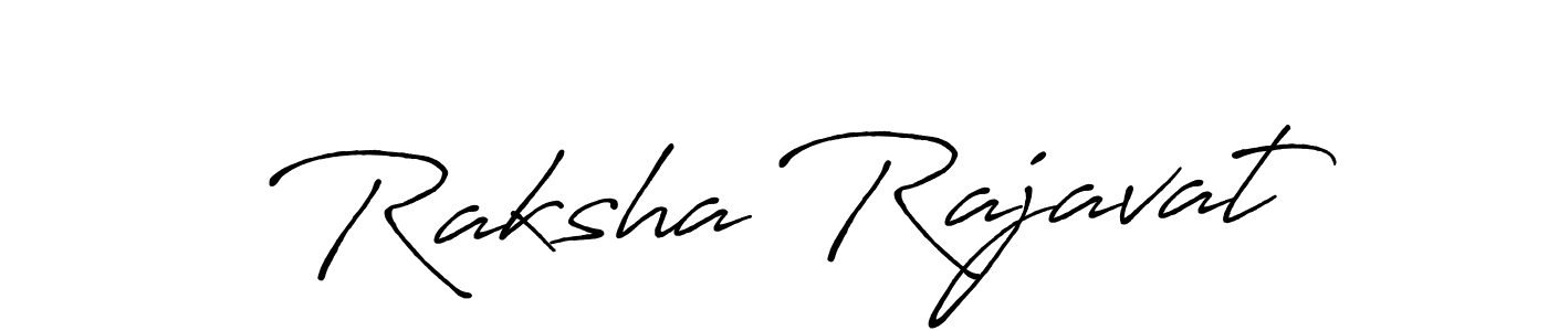 How to make Raksha Rajavat signature? Antro_Vectra_Bolder is a professional autograph style. Create handwritten signature for Raksha Rajavat name. Raksha Rajavat signature style 7 images and pictures png