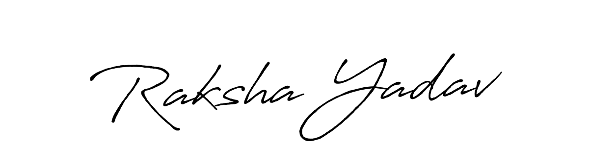 if you are searching for the best signature style for your name Raksha Yadav. so please give up your signature search. here we have designed multiple signature styles  using Antro_Vectra_Bolder. Raksha Yadav signature style 7 images and pictures png