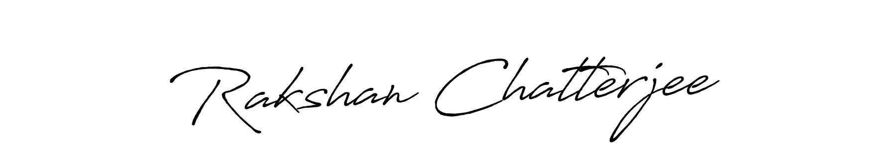 How to make Rakshan Chatterjee name signature. Use Antro_Vectra_Bolder style for creating short signs online. This is the latest handwritten sign. Rakshan Chatterjee signature style 7 images and pictures png
