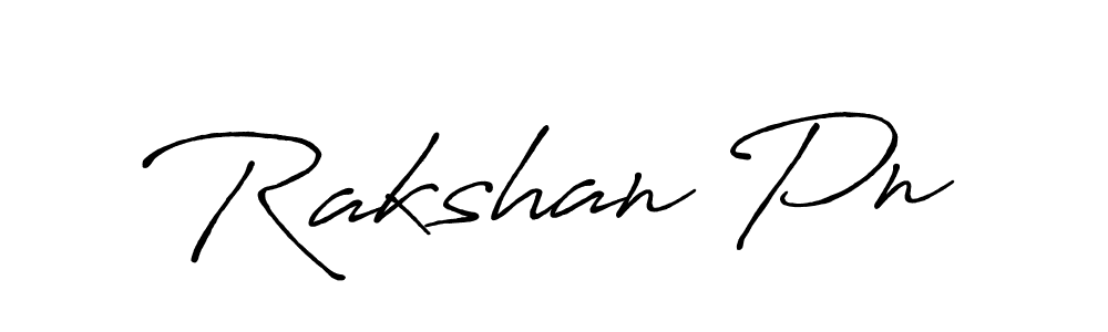 Make a beautiful signature design for name Rakshan Pn. With this signature (Antro_Vectra_Bolder) style, you can create a handwritten signature for free. Rakshan Pn signature style 7 images and pictures png