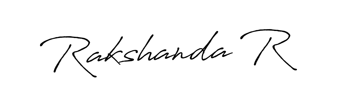 Make a beautiful signature design for name Rakshanda R. With this signature (Antro_Vectra_Bolder) style, you can create a handwritten signature for free. Rakshanda R signature style 7 images and pictures png