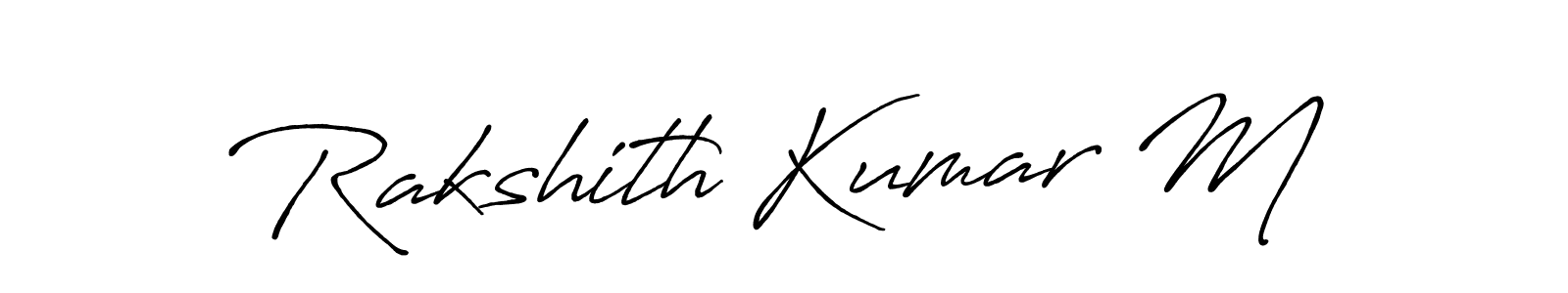 Design your own signature with our free online signature maker. With this signature software, you can create a handwritten (Antro_Vectra_Bolder) signature for name Rakshith Kumar M. Rakshith Kumar M signature style 7 images and pictures png