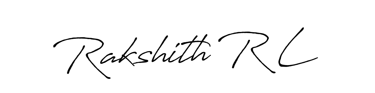 Similarly Antro_Vectra_Bolder is the best handwritten signature design. Signature creator online .You can use it as an online autograph creator for name Rakshith R L. Rakshith R L signature style 7 images and pictures png