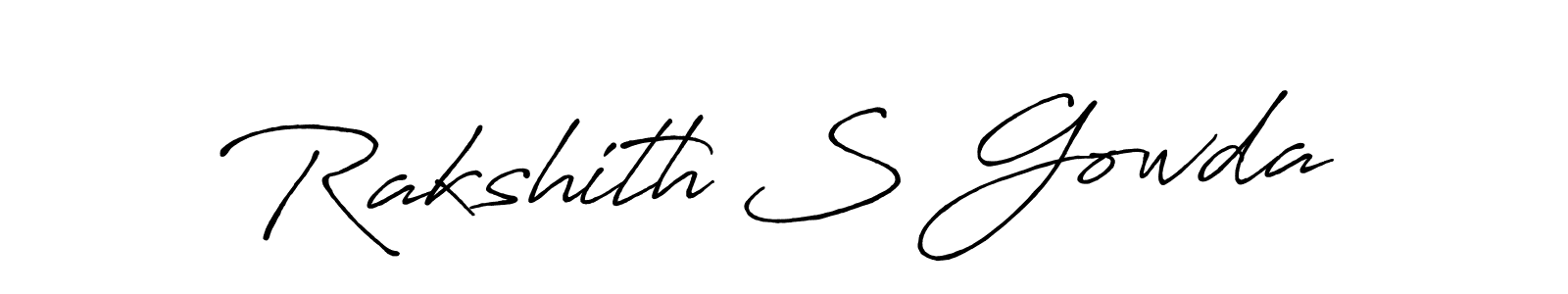 Use a signature maker to create a handwritten signature online. With this signature software, you can design (Antro_Vectra_Bolder) your own signature for name Rakshith S Gowda. Rakshith S Gowda signature style 7 images and pictures png